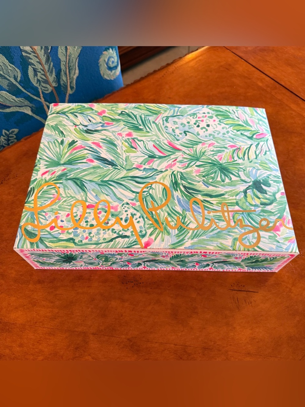 Lilly Pulitzer Decorative Storage Gift Box Tropical Floral Print 14" x 10" x 3"